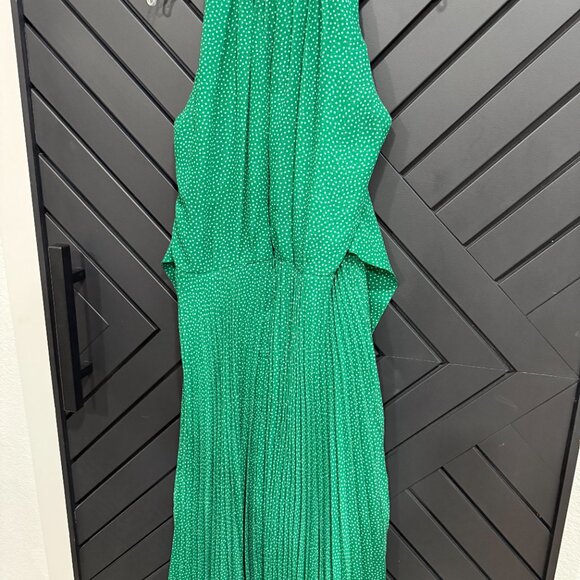 Carolina Herrera Sleeveless Green Dress with white dots. - Picture 5 of 8